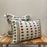 Cecilia green embroidered cushion